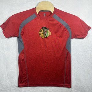 NHL Chicago Blackhawks Shirt Mens M Red Gray Short Sleeve Shirt